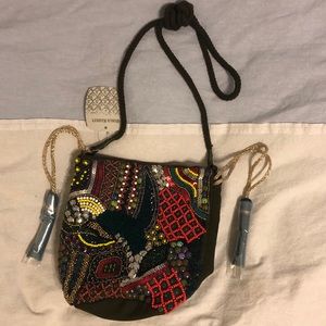 Small bucket / sack bag Bohoo bag, beaded